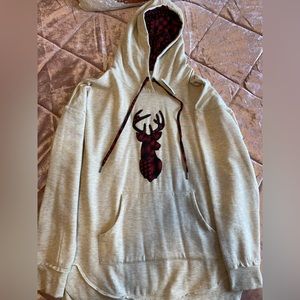 Buffalo plaid reindeer Christmas hoodie